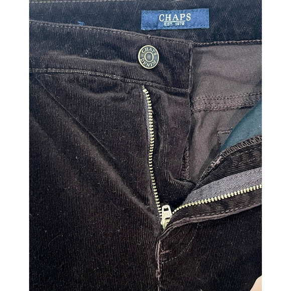 Chaps Sz 10 Corduroy Pants 5 Pocket Jeans Style 34x29 Straight Leg Dark Brown - Picture 4 of 8